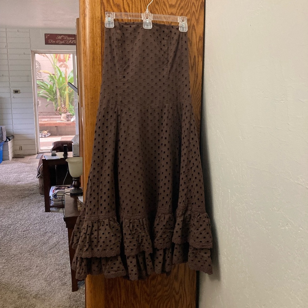 Dark Brown Strapless Dress